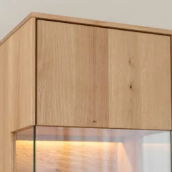 Wohnen Vitrinen<Eichenholz Vitrine mit LED Beleuchtung - Judita