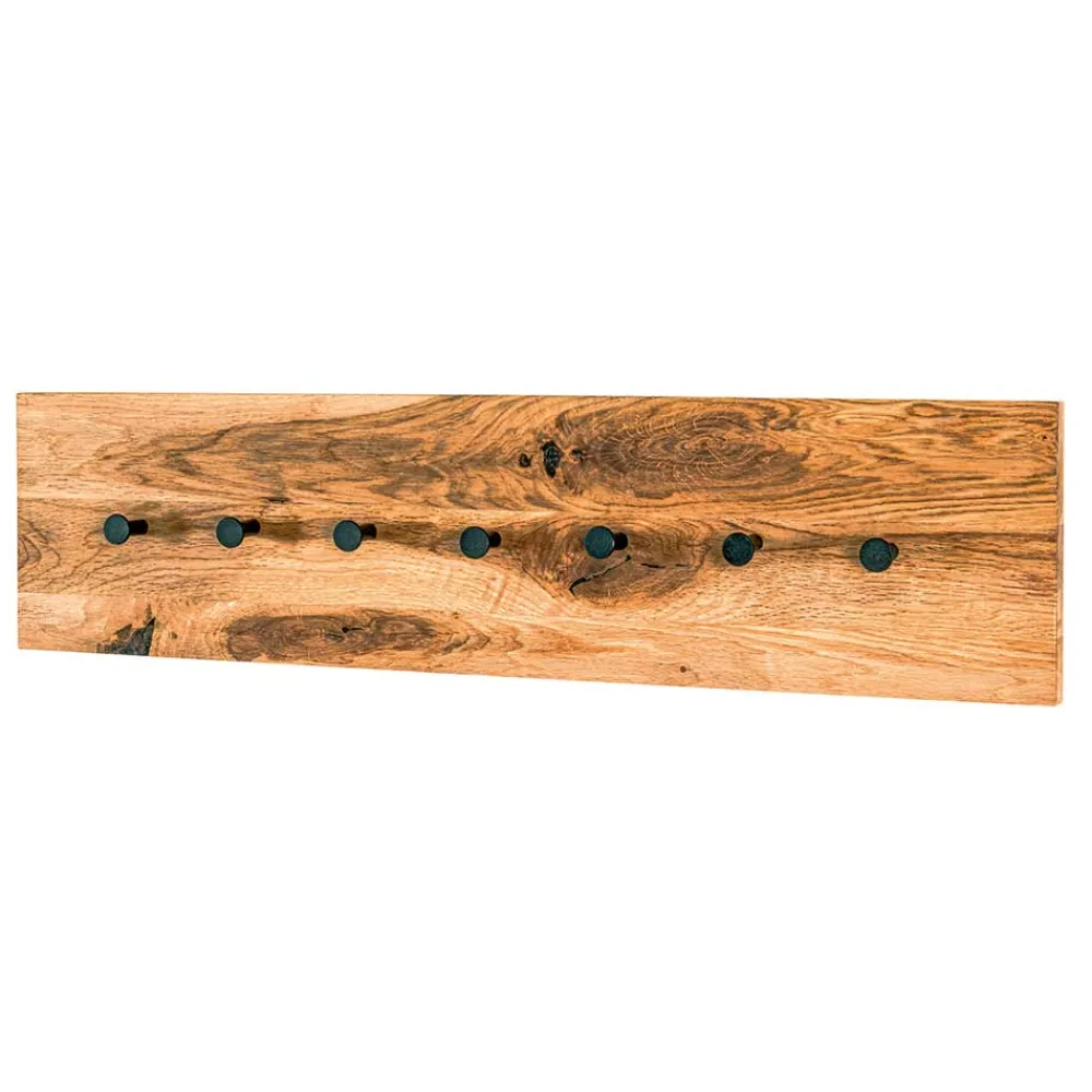 Wohnen Garderoben<Einfache Wandgarderobe aus Eiche & Metall - Arno