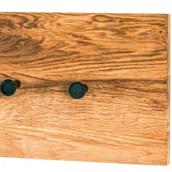 Wohnen Garderoben<Einfache Wandgarderobe aus Eiche & Metall - Arno