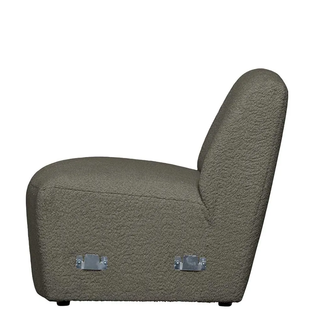 Wohnen Sofas<Einsitzer Couchmodul aus Boucle in Dunkelgrün - Racapulco