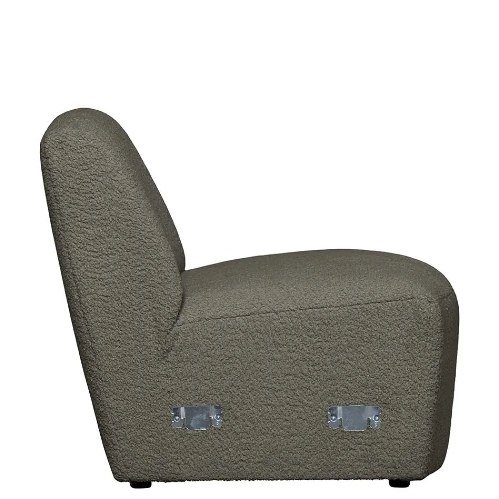 Wohnen Sofas<Einsitzer Couchmodul aus Boucle in Dunkelgrün - Racapulco