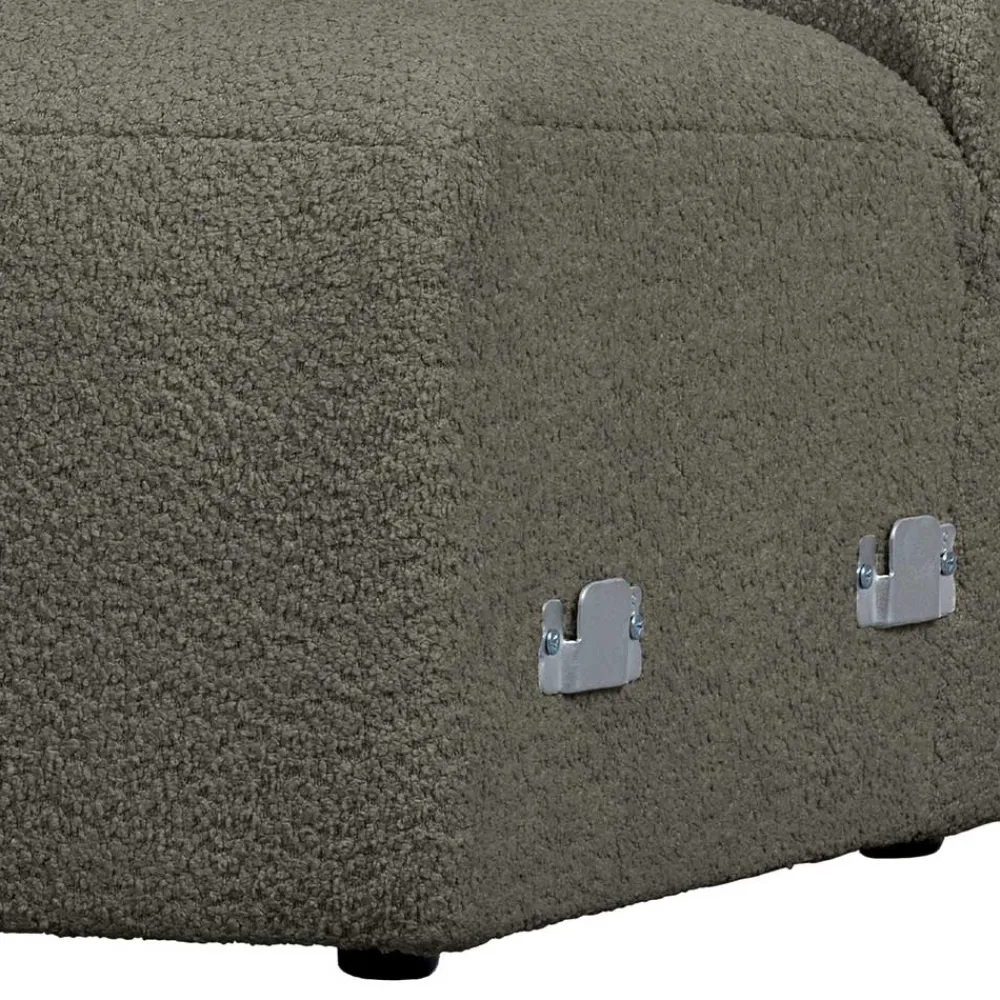 Wohnen Sofas<Einsitzer Couchmodul aus Boucle in Dunkelgrün - Racapulco