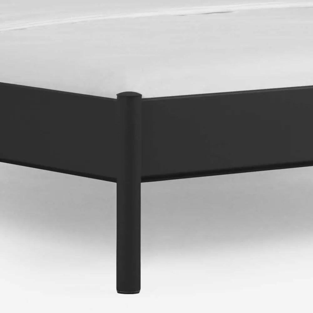 Wohnen Betten<Einzelbett Lanuge aus schwarzem Metall (zweiteilig)