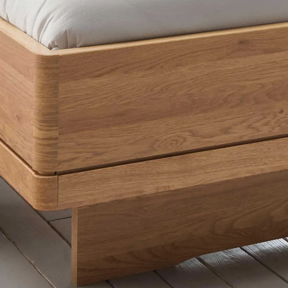 Wohnen Betten<Einzelbett mit Kunstleder Kopfteil in Beige - Emdsiva
