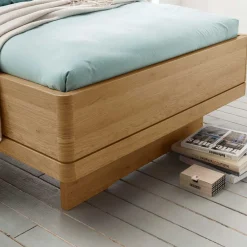 Wohnen Betten<Einzelbett mit Kunstleder Kopfteil in Beige - Emdsiva
