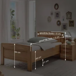 Wohnen Betten<Einzelbett mit Nachtkommode Set - Sendician (zweiteilig)