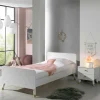 Wohnen Betten<Einzelbett mit Nachtkommode in Weiß - Baranoma (zweiteilig)