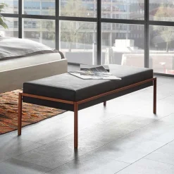 Wohnen Sitzbank<Elegante Bettbank in Grau & Kupferfarben - Fraduno