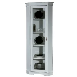 Wohnen Vitrinen<Elegante Eckvitrine im Vintage Landhaus Look - Zarinas