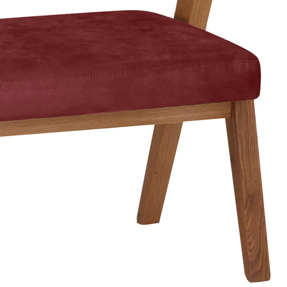 Wohnen Sitzbank<Elegante Esszimmer-Bank in Rot & Wildeiche - Ovenciana