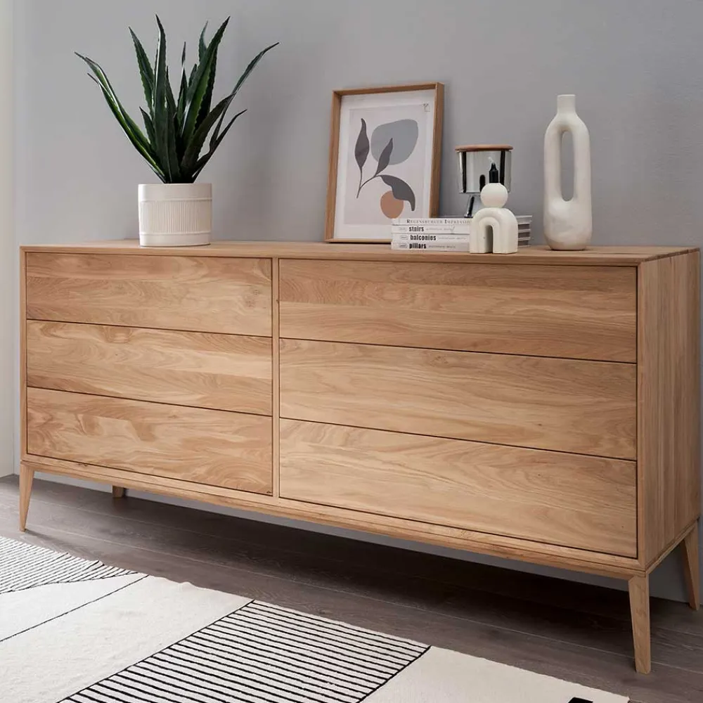 Wohnen Sideboards<Elegante Kommode aus Wildeiche Bianco geölt - Lamia