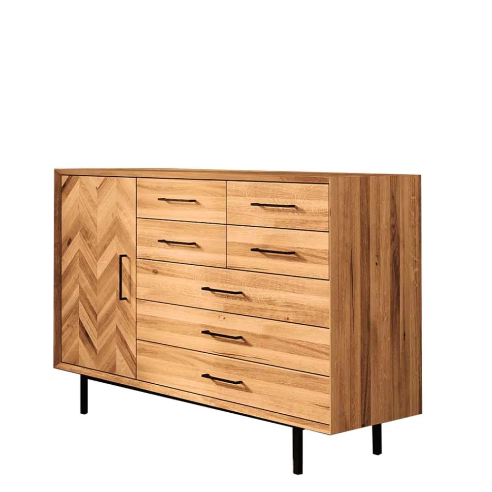 Wohnen Sideboards<Elegante Kommode mit sieben Schubladen & Tür - Kerfa