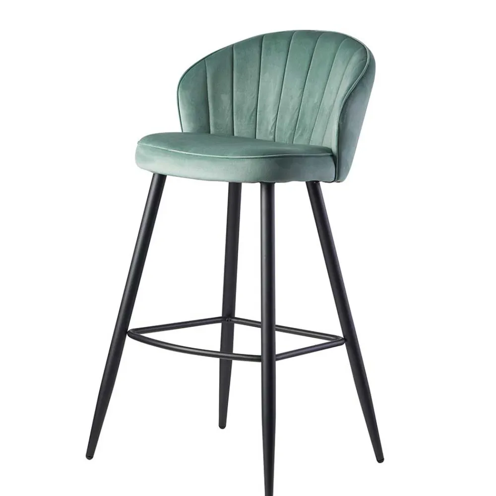 Wohnen Hocker<Eleganter Barstuhl in Mintgrün Samt - Bennet