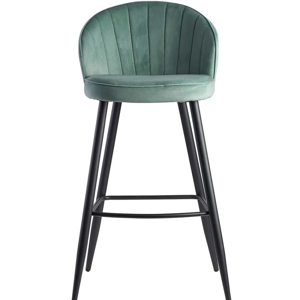 Wohnen Hocker<Eleganter Barstuhl in Mintgrün Samt - Bennet