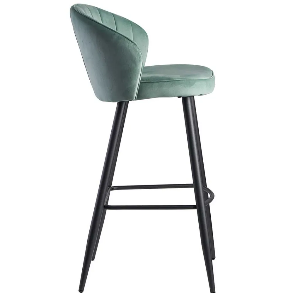 Wohnen Hocker<Eleganter Barstuhl in Mintgrün Samt - Bennet