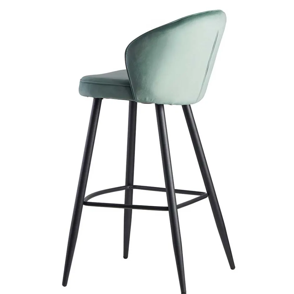 Wohnen Hocker<Eleganter Barstuhl in Mintgrün Samt - Bennet
