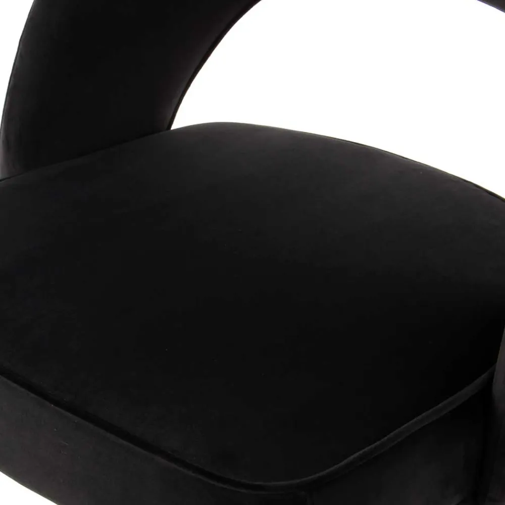 Wohnen Stühle<Eleganter Designstuhl in Schwarz Samt - Siiri (2er Set)