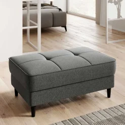 Wohnen Hocker<Eleganter Polsterhocker in Grau - Negro