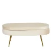 Wohnen Hocker<Eleganter Retro Style Hocker in Beige & Gold - Lugano