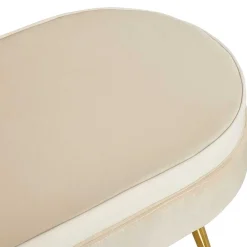 Wohnen Hocker<Eleganter Retro Style Hocker in Beige & Gold - Lugano