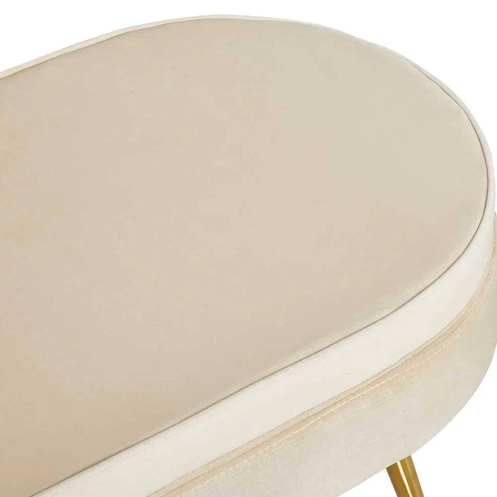 Wohnen Hocker<Eleganter Retro Style Hocker in Beige & Gold - Lugano