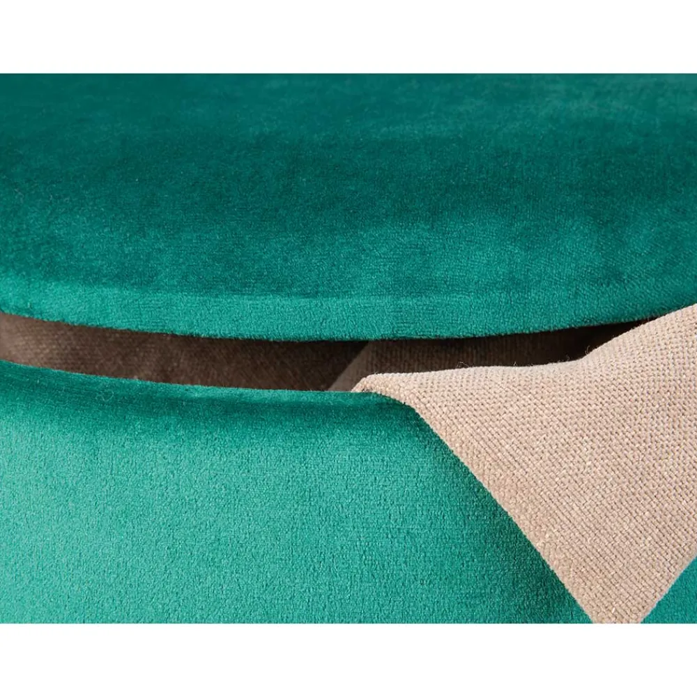 Wohnen Hocker<Eleganter Samt Polsterhocker in Grün & Braun - Campitello