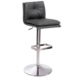 Wohnen Hocker<Eleganter Tresenstuhl in Dunkelgrau & Chrom - Fregato