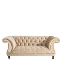 Wohnen Sofas<Elegantes Barocksofa in Beige Samtvelours - Hihat