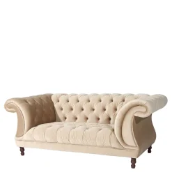 Wohnen Sofas<Elegantes Barocksofa in Beige Samtvelours - Hihat