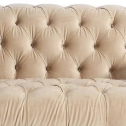 Wohnen Sofas<Elegantes Barocksofa in Beige Samtvelours - Hihat
