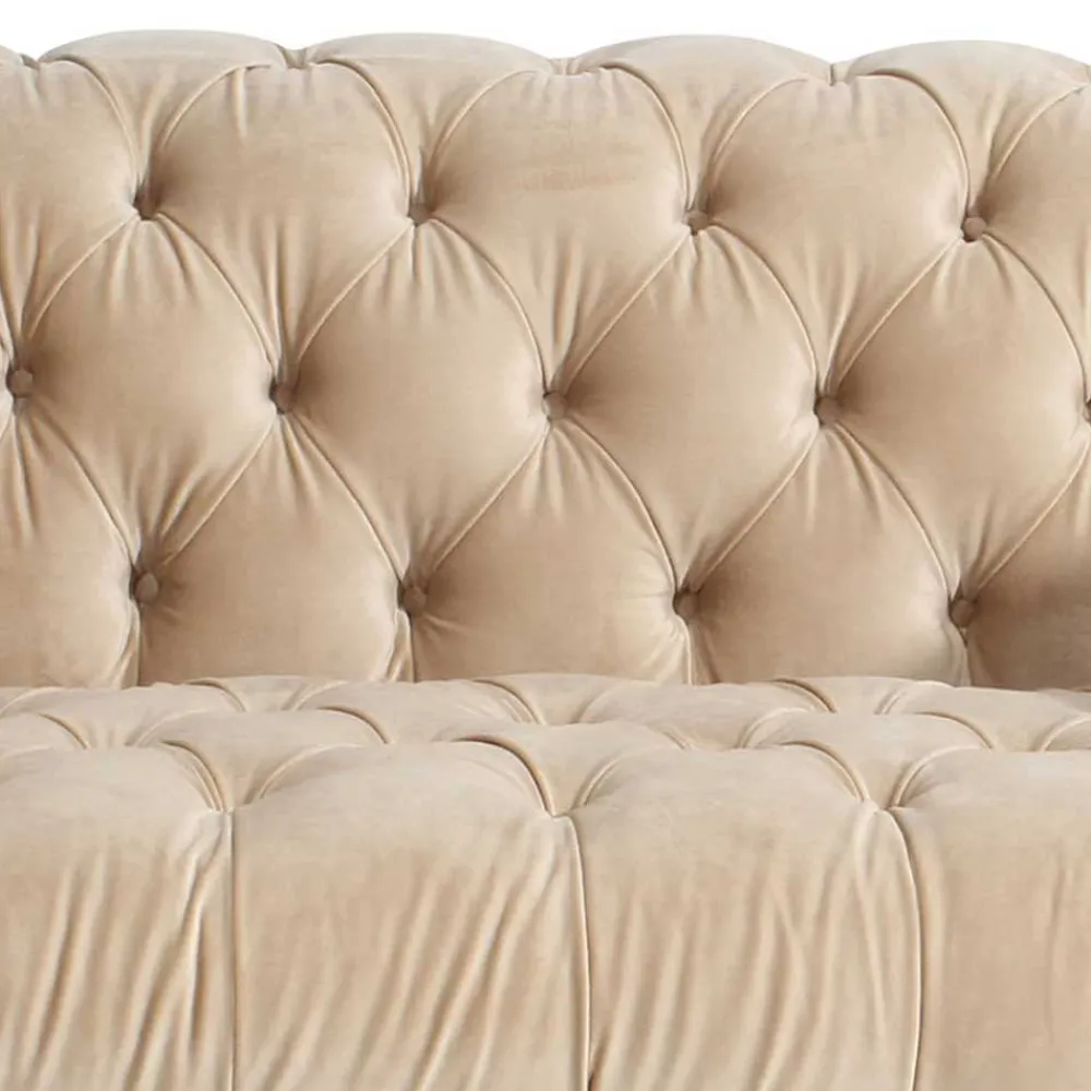 Wohnen Sofas<Elegantes Barocksofa in Beige Samtvelours - Hihat