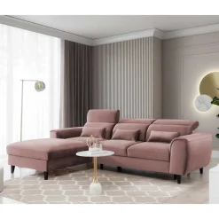 Wohnen Sofas<Elegantes Ecksofa in Rosenholz Velours - Malvarion