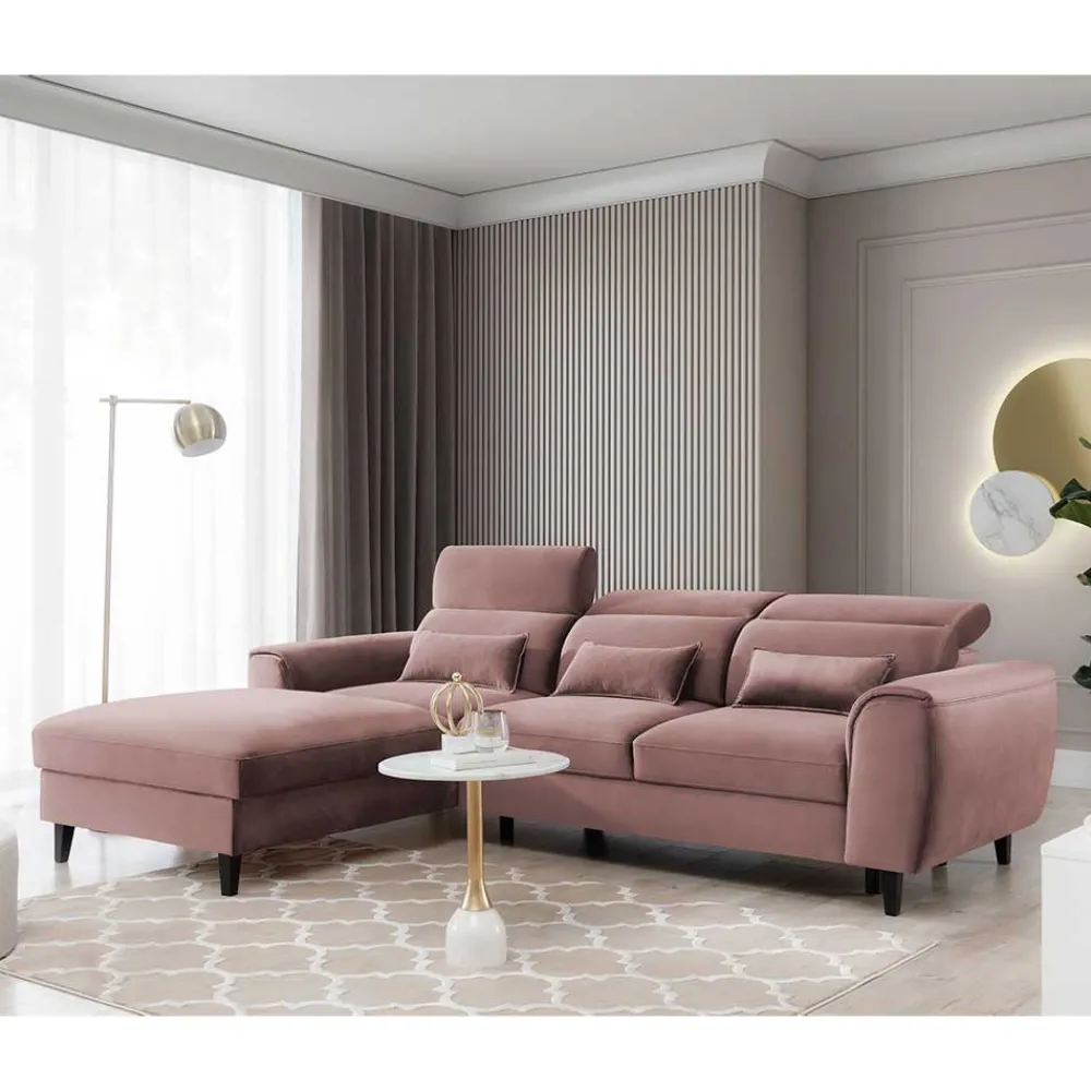 Wohnen Sofas<Elegantes Ecksofa in Rosenholz Velours - Malvarion
