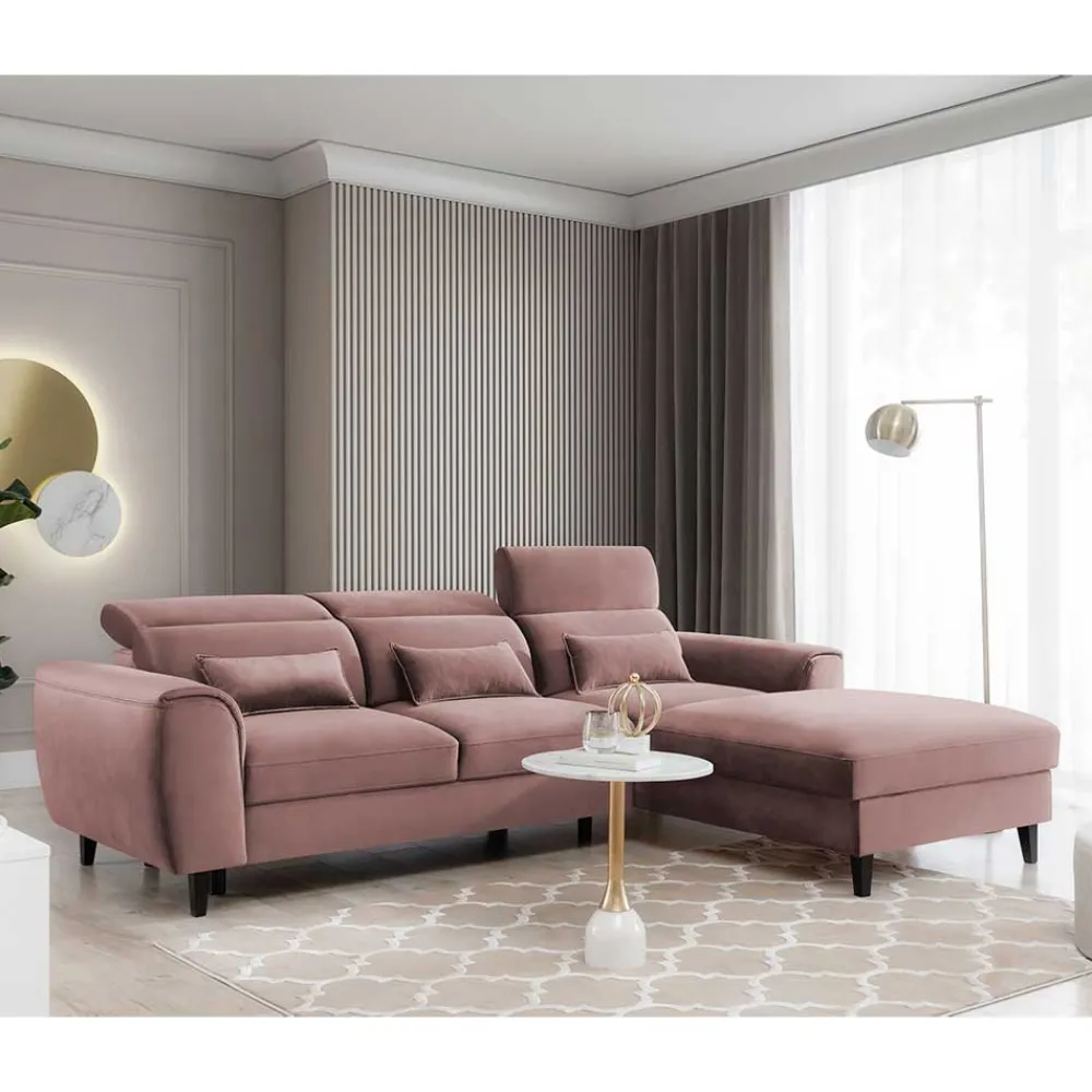 Wohnen Sofas<Elegantes Ecksofa in Rosenholz Velours - Malvarion