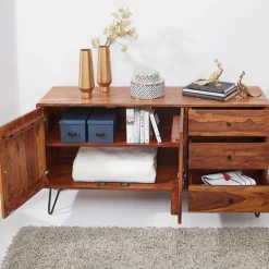 Wohnen Sideboards<Elegantes Loft Sideboard aus Sheesham Holz - Basserini
