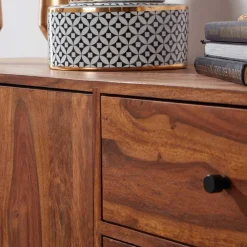 Wohnen Sideboards<Elegantes Loft Sideboard aus Sheesham Holz - Basserini