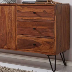Wohnen Sideboards<Elegantes Loft Sideboard aus Sheesham Holz - Basserini
