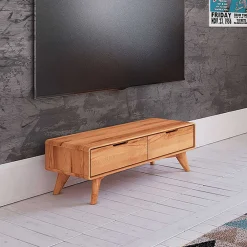 Wohnen Tv & Hifi-Möbel|Lowboards<Elegantes TV Lowboard aus Kernbuche Holz - Junola