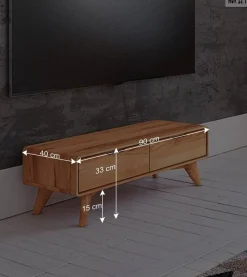 Wohnen Tv & Hifi-Möbel|Lowboards<Elegantes TV Lowboard aus Kernbuche Holz - Junola