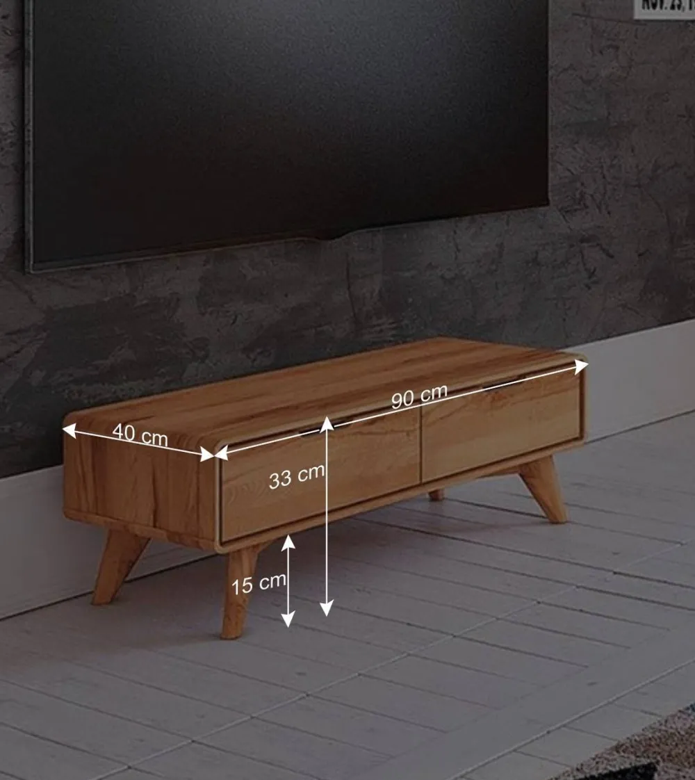 Wohnen Tv & Hifi-Möbel|Lowboards<Elegantes TV Lowboard aus Kernbuche Holz - Junola