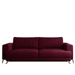 Wohnen Sofas<2er Bettsofa in Dunkelrot - matter Samt - Lanaco