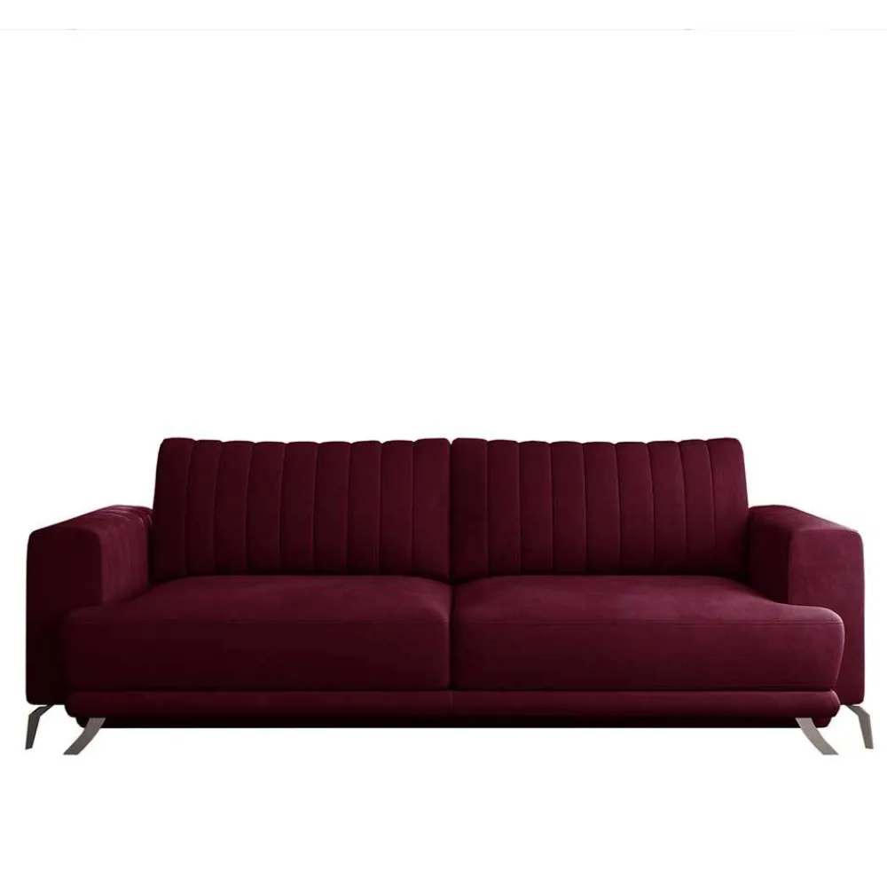 Wohnen Sofas<2er Bettsofa in Dunkelrot - matter Samt - Lanaco