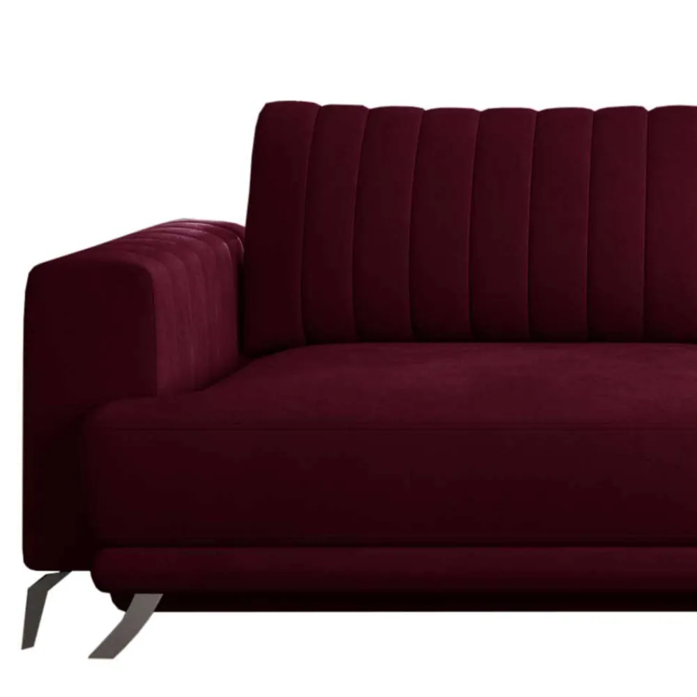 Wohnen Sofas<2er Bettsofa in Dunkelrot - matter Samt - Lanaco