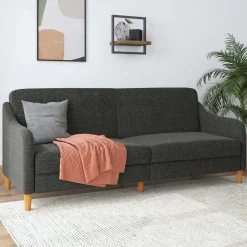 Wohnen Betten|Sofas<3er Bettsofa in Grau Stoffbezug - Tabara