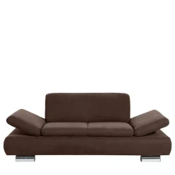 Wohnen Sofas<2er Sofa in Braun Veloursbezug - Delnoto