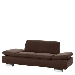 Wohnen Sofas<2er Sofa in Braun Veloursbezug - Delnoto