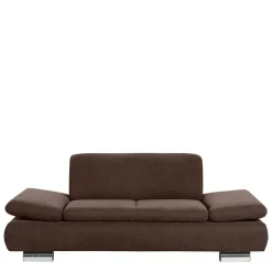 Wohnen Sofas<2er Sofa in Braun Veloursbezug - Delnoto