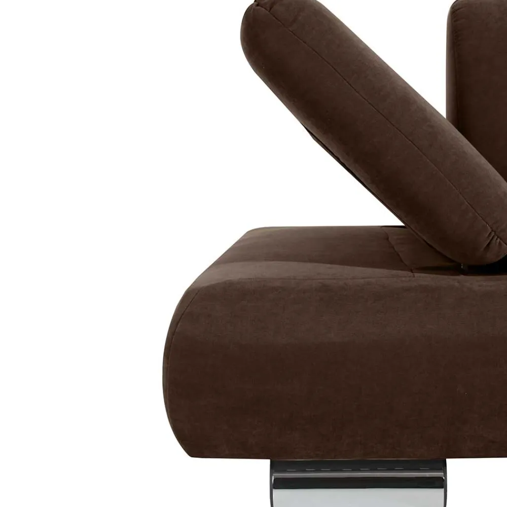 Wohnen Sofas<2er Sofa in Braun Veloursbezug - Delnoto