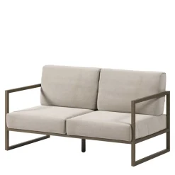 Wohnen Sofas<2er Sofa in Hellgrau & Dunkelgrün - Yasmel