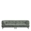 Wohnen Sofas<3er Wohnzimmercouch in Graugrün Samt - Persona